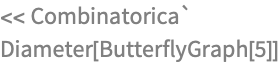 << Combinatorica`
Diameter[ButterflyGraph[5]]