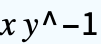 x y^-1