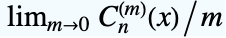 TemplateBox[{{TemplateBox[{n, m, x}, GegenbauerC], /, m}, m, 0}, Limit2Arg]
