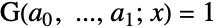 TemplateBox[{TemplateBox[{{{a, _, 0}, ,, ..., ,, {a, _, 1}}}, ImplicitList], x}, GeneralizedPolyLog]=1