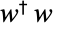 TemplateBox[{w}, ConjugateTranspose]w 